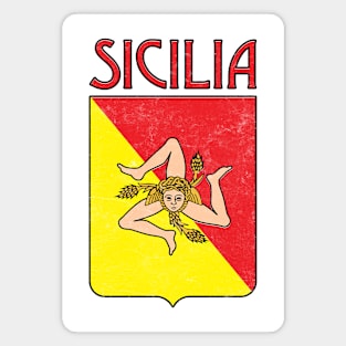 Sicilia - - Old School Faded Style Design Magnet